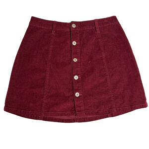 RE Generation Corduroy Burgundy Mini Skirt Womens Small Winter Preppy 90s Retro